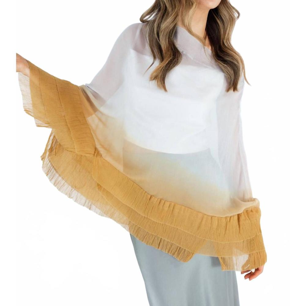 NEW VIVIANA UCHITEL poncho top in light gold - Picture 3 of 3